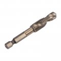 Uxcell Combination Drill And Tap Bit 1 4 Hex Shank 0 X 1 5 Metric Titanium Coated High Speed Steel 6542 Spiral Flute Drilling