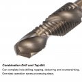 Uxcell Combination Drill And Tap Bit 1 4 Hex Shank 0 X 1 5 Metric Titanium Coated High Speed Steel 6542 Spiral Flute Drilling