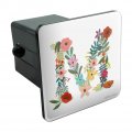 Letter M Floral Monogram Initial Tow Trailer Hitch Cover Plug Insert