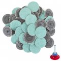 2 Inch 24 Grit Zirconia Quick Change Roll-on Type Abrasive Sanding Discs 50 Pcs With Holder