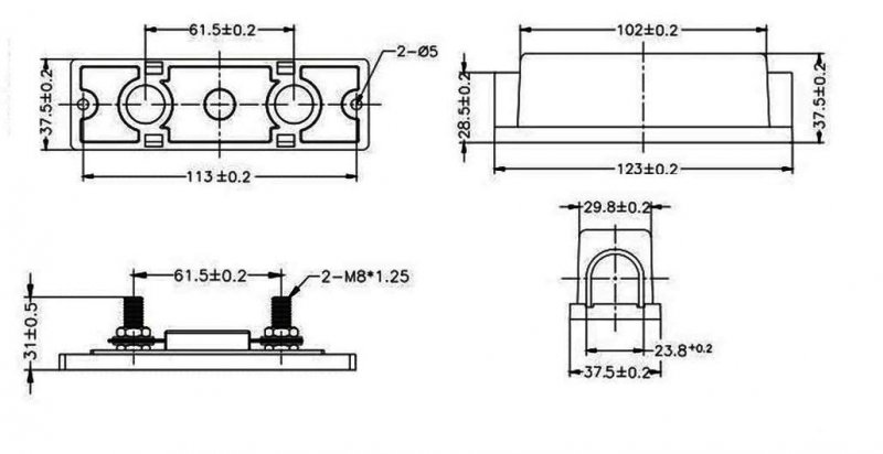 Anl Fuse Holder 30-600a In-line Bolt Down Fuses 0 2 4 Gauge Awg Fuse