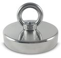 500lbs Pulling Force Brute Magnetics Round Neodymium Fishing Magnet With Countersunk Hole And Eyebolt 3 54 Diameter Includes 