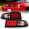 Acanii For Black 1995-1998 Nissan 240sx 240-sx S14 Led Tail Brake Lights Lamps Taillights 95-98 Left Right 1996 1997