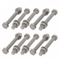 10 Set M6x50mm 316 Stainless Steel Hex Bolts W Nuts And Washers Assortment Kit 