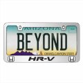 Honda Hr-v Dual Logo 3d Embossed Letters On Mirror Chrome Metal License Plate Frame