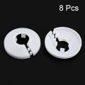 Uxcell 16mm Pipe Cover Decoration Pp Plastic Water Escutcheon White 8pcs