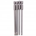 Flat Head Screwdriver Bits 4 Pack 100mm S2 Alloy Steel 1 Hex Shank 3mm-6mm Magnetic Slotted Screwdrivers
