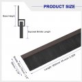 Uxcell Door Brush Bottom Sweep H-shape Aluminum Alloy Base With 2 8-inch Pp For Home Industrial 35-inch L Brown