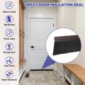 Uxcell Door Brush Bottom Sweep H-shape Aluminum Alloy Base With 2 8-inch Pp For Home Industrial 35-inch L Brown