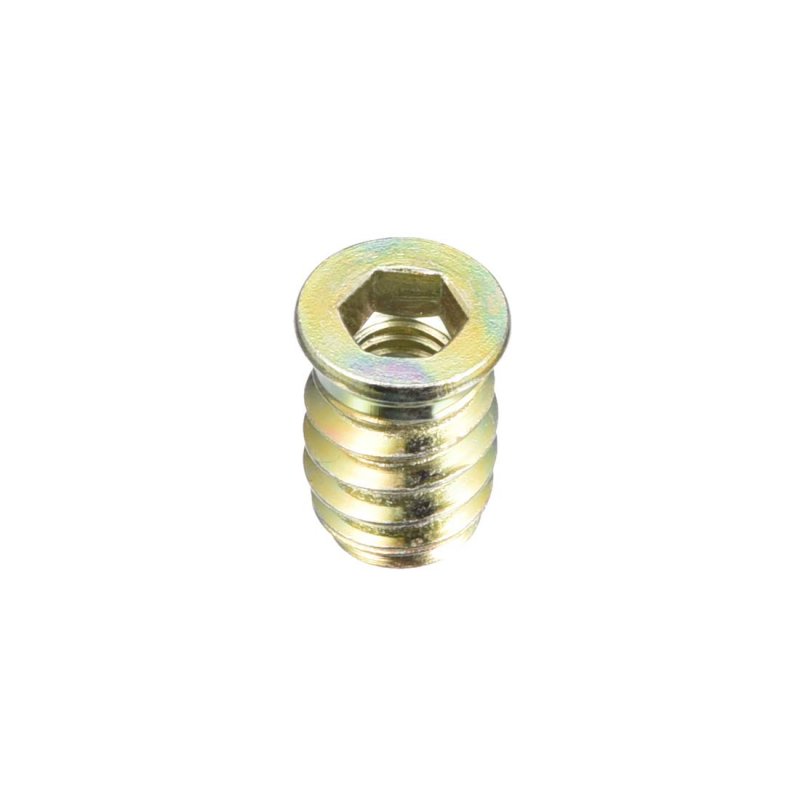 Wood Furniture M6x17mm Threaded Insert Nuts Interface Hex Socket Drive 100pcs