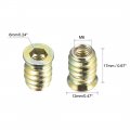 Wood Furniture M6x17mm Threaded Insert Nuts Interface Hex Socket Drive 100pcs