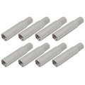 8 Pcs Silver Brass Tire Valve Extension Screw-in Design Wheel Cap Extender Adapter For Car Motorcycle Truck -39mm 