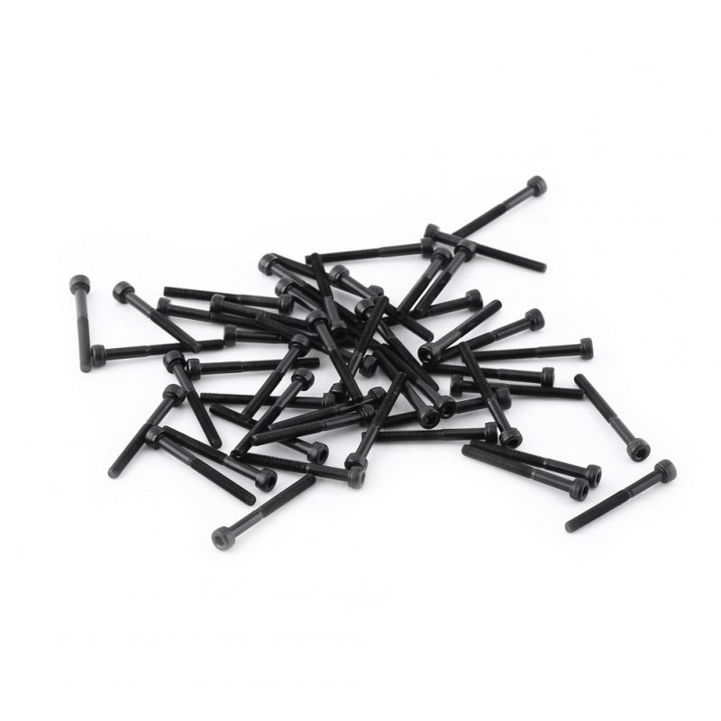M3 Black Hex Socket Cap Head Screw Bolt Set 12 9 Grade Alloy Carbon Steel 4-50mm M3 30mm Partially Threaded 50 Pcs Pack