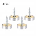 Uxcell Mirror Screws Decorative Caps Cover Nails Polished Stainless Steel 20mm 4pcs