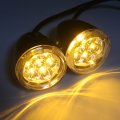 Httmt- Glossy Black Rear Led Running Brake Turn Signal Indicator Light With Clear Lens Compatible 92-17 Xl883 1200 02-05 Fxst P