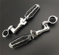 Xkh Group Motorcycle Chrome Short Angled Adjustable Peg Mounting Kit With Footpeg Foot Rest For V-star Roadstar Suzuki