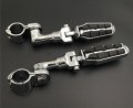 Xkh Group Motorcycle Chrome Short Angled Adjustable Peg Mounting Kit With Footpeg Foot Rest For V-star Roadstar Suzuki