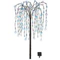Outdoor Decorations Artificial Willow Tree With Solar Powered Lights Lawn Garden Patio Deck White Multi Color 