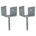 U Shaped 6x6 Deck Post Concrete Anchor Spike Fence Base Zinc Plated 2 Pack 