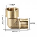 Uxcell Brass Pipe Fitting 90 Degree Elbow 3 8 Bsp Male X Female 2pcs
