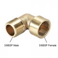 Uxcell Brass Pipe Fitting 90 Degree Elbow 3 8 Bsp Male X Female 2pcs