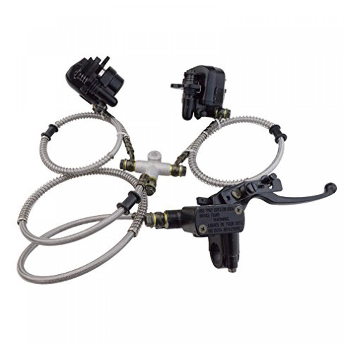 Front Disc Brake Master Cylinder Hydraulic Caliper Assembly With Rear Pads For Chinese 110cc 125cc 150cc 200cc 250cc Atv Four