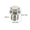 2 Set M12x1 5 Car Engine Oil Drain Plug With Washer 1239970430 For Mercedes-benz Cls 2005-2010 Steel Silver Tone