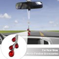 Car Accessories Heart Pattern Rhinestone Rear View Mirror For Cars Decor Ornament Red