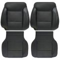 Driver Passenger Bottom Top Lean Back Replacement Perforated Leather Seat Covers Black For Chevy Silverado Gmc Sierra 2014 2015 