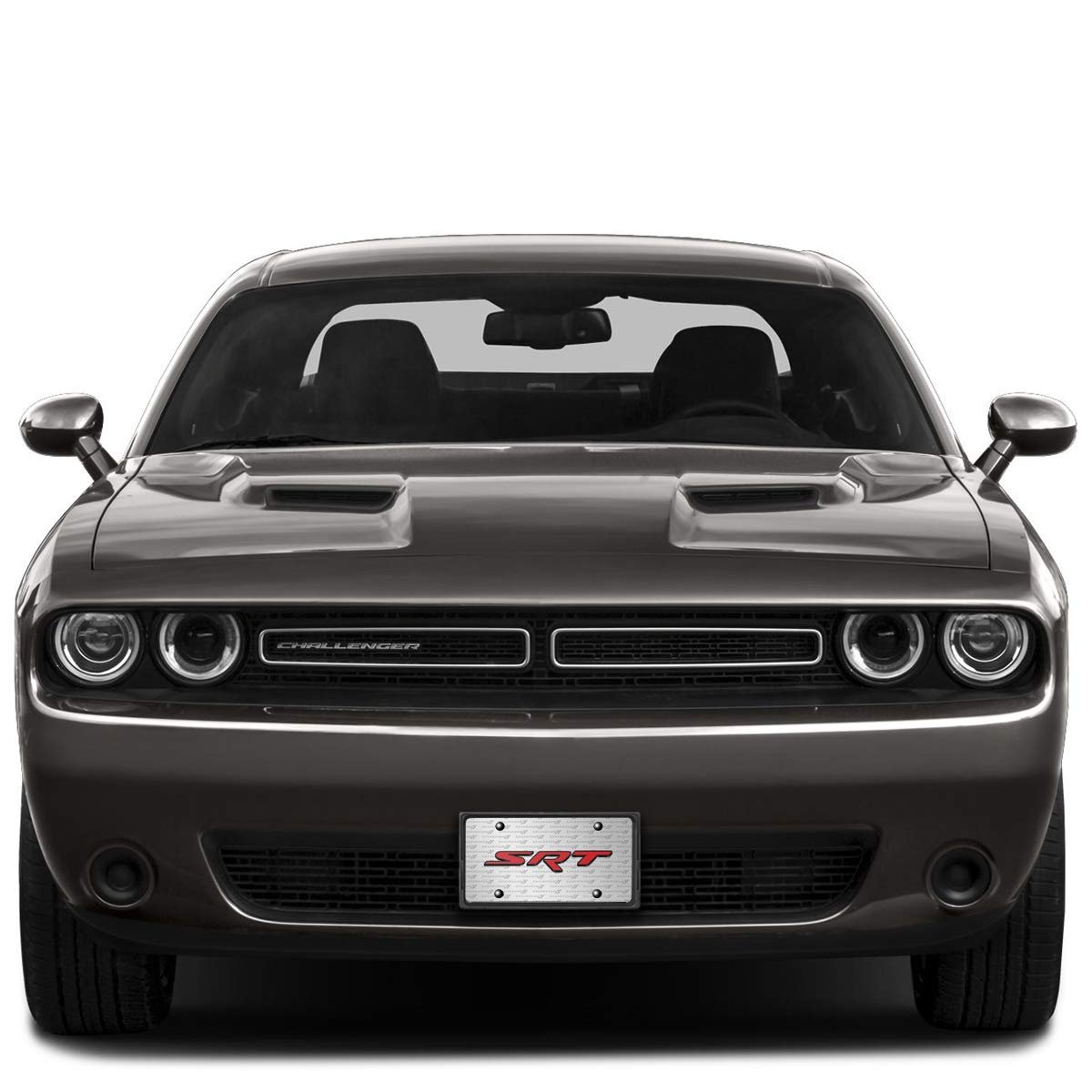 Dodge Jeep Srt In Red 3d Logo On Pattern Brushed Aluminum License Plate Official Licensed