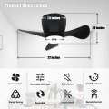 Gesum Ceiling Fan With Lights 22 Lnch Small Light 3 Reversible Blades Low Profile For Kitchen Bedroom Dining Room Colors 6