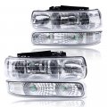 Headlights For Chevy Silverado 1500 2500 99-02 Fithdhd 3500 01-02 Tahoe Suburban 1500 2500 00-06 Clear Lens Chrome Housing 