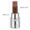 Uxcell 3 8 Drive X T50 Torx Bit Socket S2 Steel Bits Cr-v Sockets 2 Length For Hand Use Only 2pcs