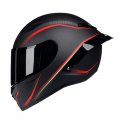 Woljay Carbon Fiber Motorcycle Helmet Full Face Motocross Off Road Moto Street Bike Racing Helmets Xx-large Red Line Matte 