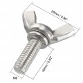 Uxcell Wingbolt Butterfly Wing Thumb Hand Screws Bolts M6x16mm 1mm Pitch Carbon Steel 10pcs