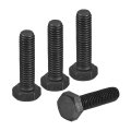 4pcs M8-1 25 X 30mm Left Hand Hex Head Bolt Black Oxide Carbon Steel Reverse Fully Threaded Fastener Screws Bolts For Machinery 