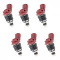 6pcs 1993-1996 Fits For Nissan 300zx 3 0 Red Side Feed Flow Matched 270cc Fuel Injectors 16600-53j00 16600-10y00