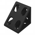 80 20 Inc 4138-black 10 Series 8 Hole Inside Corner Gusset Bracket Black Anodize 