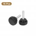 Uxcell 16pcs Round Knurled Thumb Screws M6 X 25mm Carbon Steel Zinc Plated Thread Thumbscrew Clamping Knob Screw For Quick