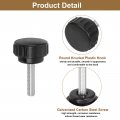 Uxcell 16pcs Round Knurled Thumb Screws M6 X 25mm Carbon Steel Zinc Plated Thread Thumbscrew Clamping Knob Screw For Quick