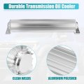 Uxcell 1 Set Transmission Oil Cooler5 Finned Aluminum Alloy Double Pass Trans With 1 4 Npt Universal Silver Tone