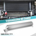 Uxcell 1 Set Transmission Oil Cooler5 Finned Aluminum Alloy Double Pass Trans With 1 4 Npt Universal Silver Tone