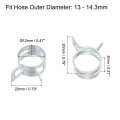 Uxcell 20pcs 12mm Spring Band Type Action Fuel Silicone Vacuum Hose Pipe Clamp Low Pressure Air Clip Zinc Plated