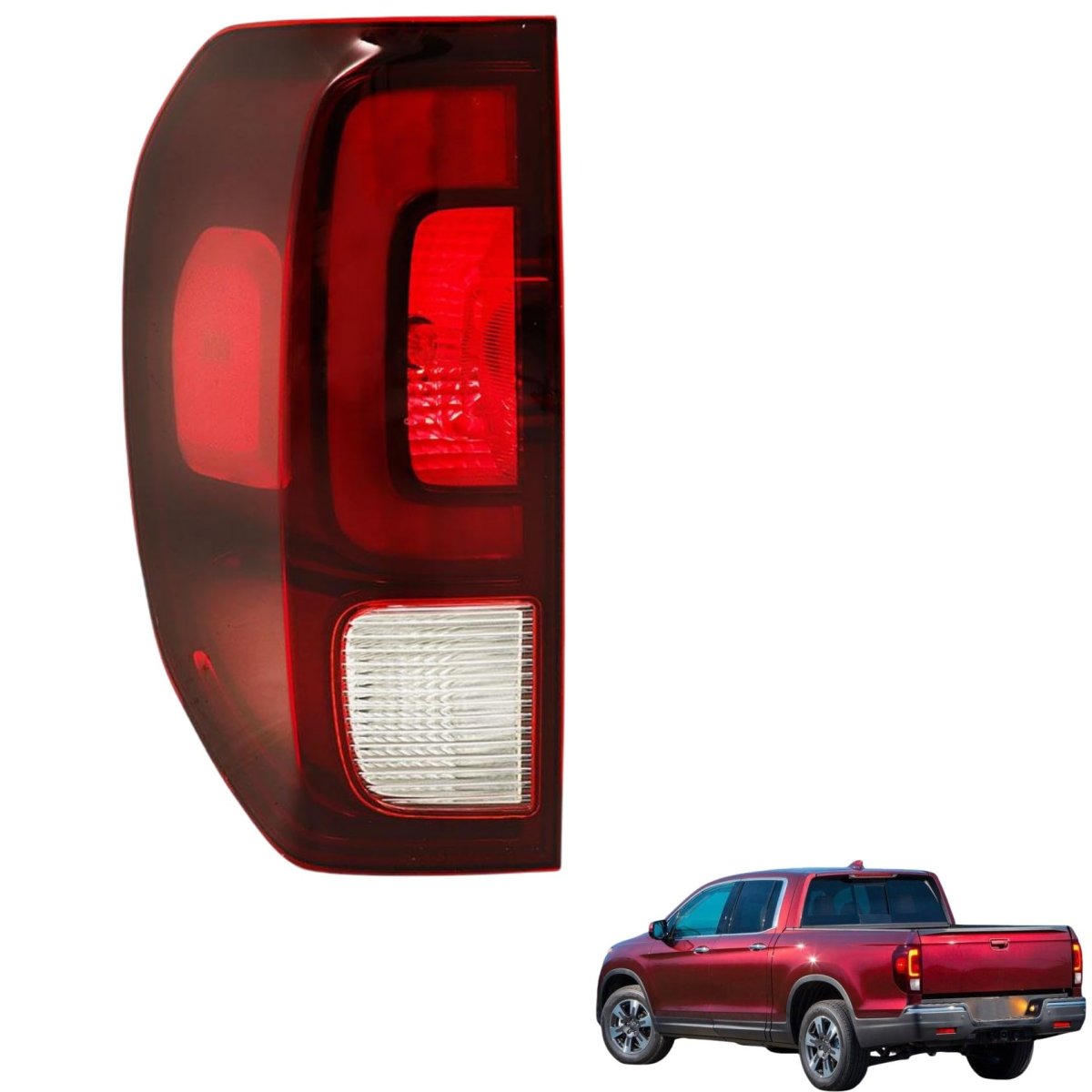 Left Side Rear Brake Tail Light Assembly Replacement For Ridgeline 2017 2023 Part Number 33550t6za02 Red And Clear Plastic Lens