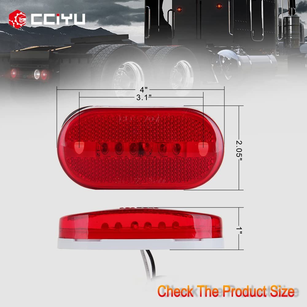 5 Pack 6 Led Rectangular Trailer Amber Side Marker Clearance Lights Waterproof Universal Mount Surface For Trucks Rvs And Vans