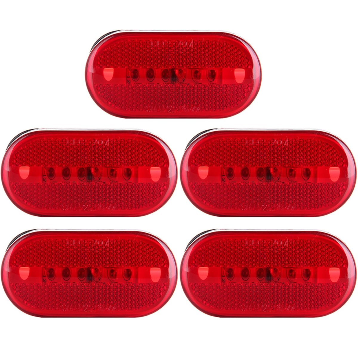5 Pack 6 Led Rectangular Trailer Amber Side Marker Clearance Lights Waterproof Universal Mount Surface For Trucks Rvs And Vans