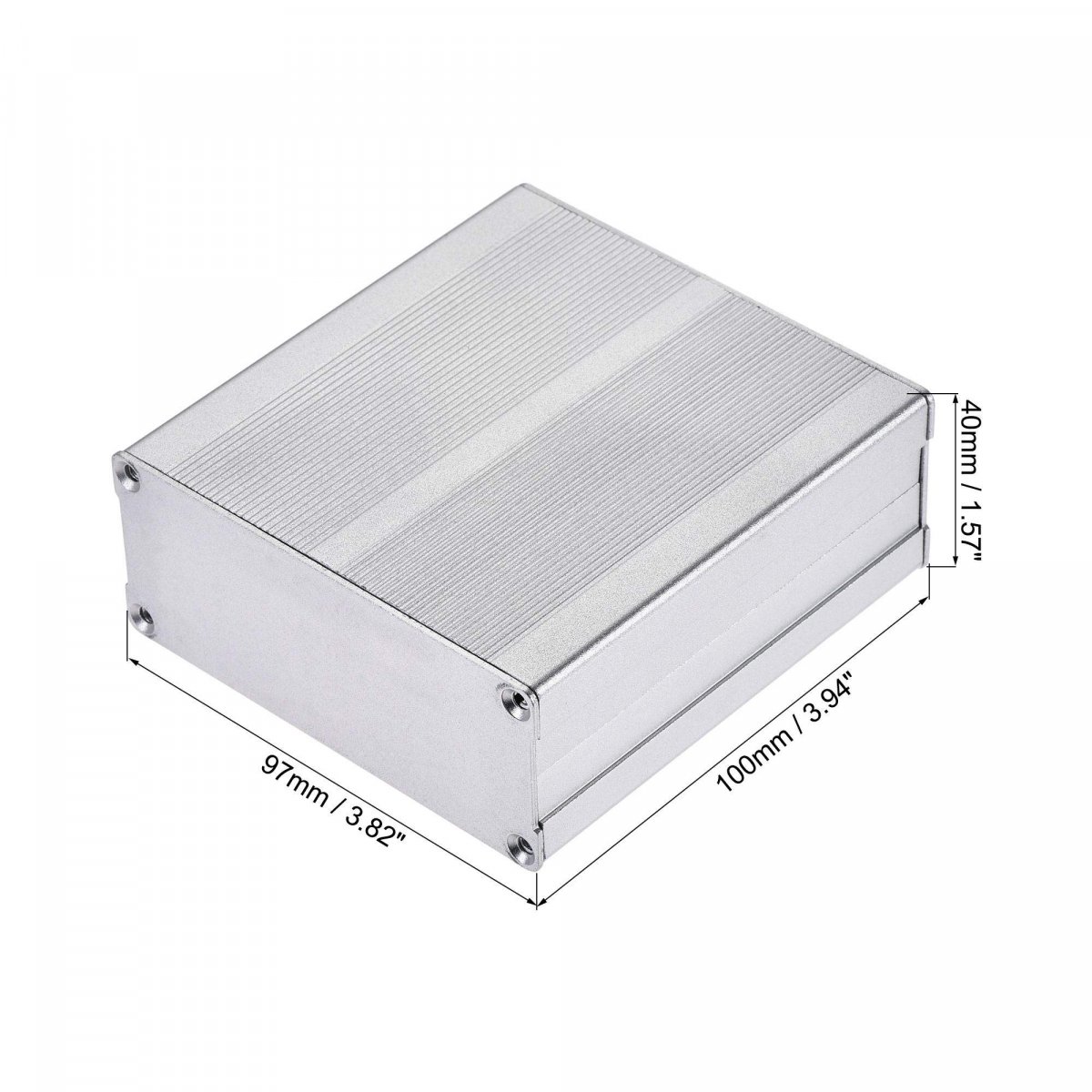 100mm X 97mm 40mm Aluminum Electrical Project Case For Audio Amplifier Silver