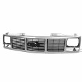 Auto Dynasty Sealed Beam Lamp Models Gm1200325 Factory Style Front Bumper Grill Grille Assembly With Chrome Frame For Gmc 