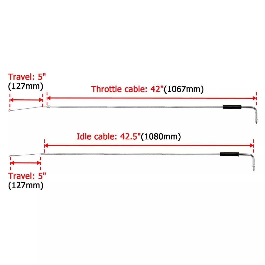 42 Stainless Steel Throttle Idle Cable Set 5635596a 56579-02a For 1996-2003 Sportster 883 Hugger Xlh883 Hug