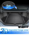Cartist Cargo Liner Compatible With Honda Accord Hybrid 2018-2022 All Weather Rear Trunk Mat High Side Waterproof Tpe Blacka
